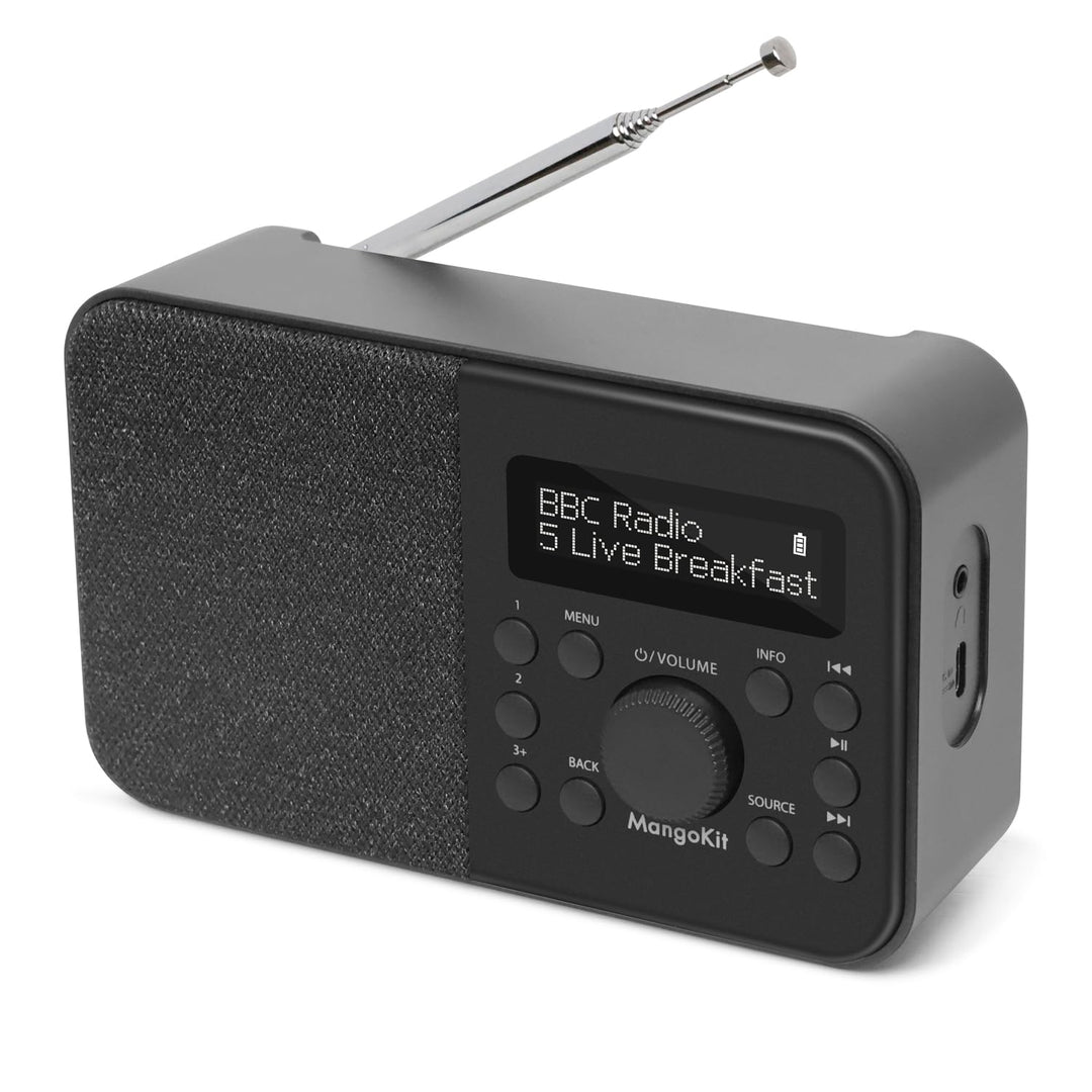 MangoKit PR2S Tragbares DAB+ Digitalradio,Küchen-FM-Radio,Bluetooth-Lautsprecher,Persönliches DAB-Ra
