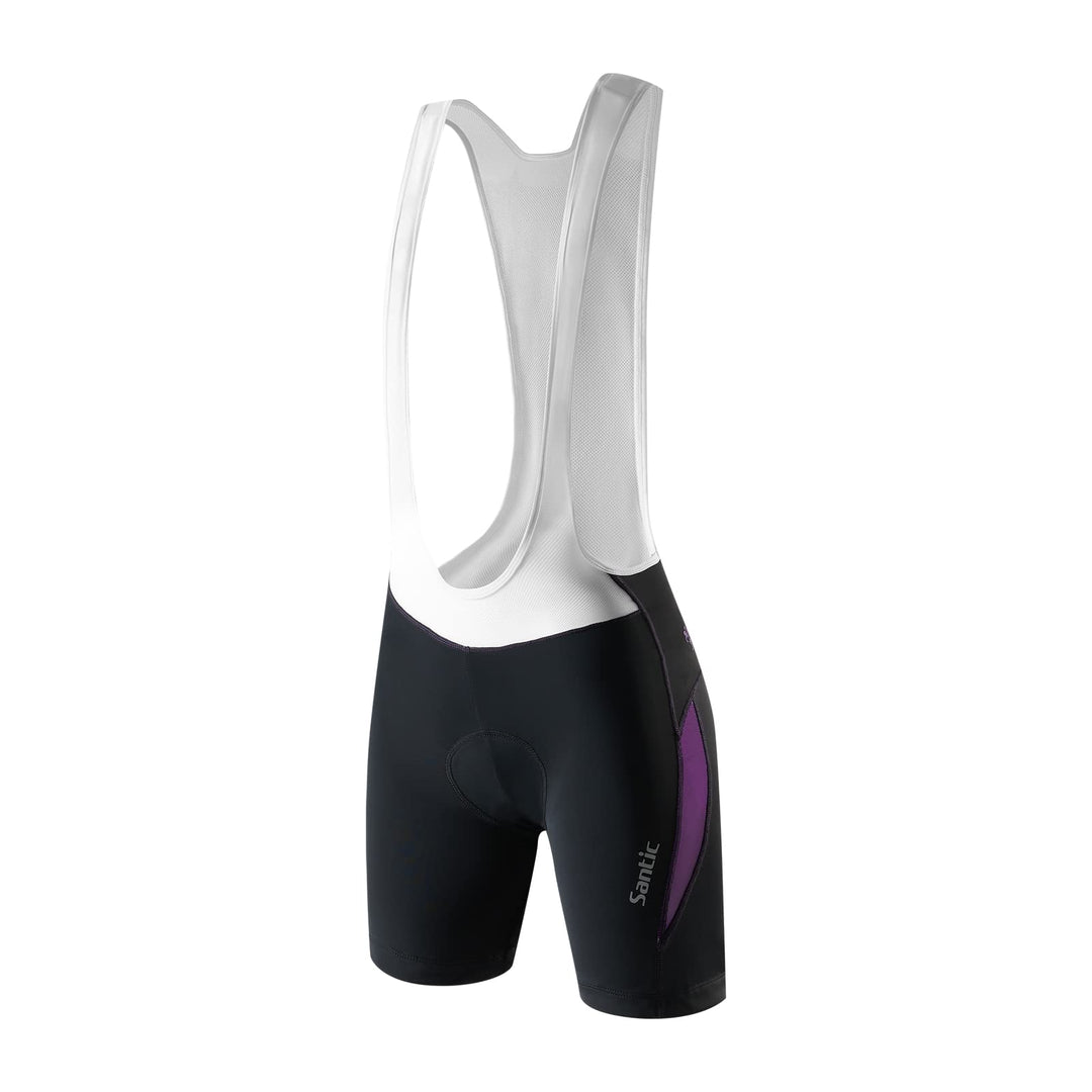 Santic Fahrradhose Damen Lang mit Träger Fahrrad Trägerhose Gepolstert Radhose Lang mit Träger mit T