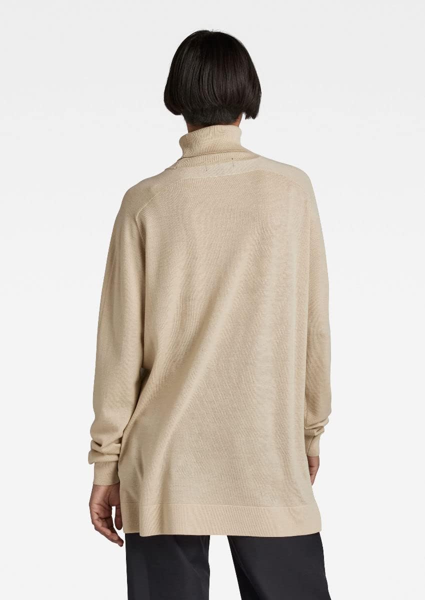 G-STAR RAW Damen Loose Knitted Turtleneck Pullover Knits XS Beige (Brown Rice D22502-b692-d309), XS