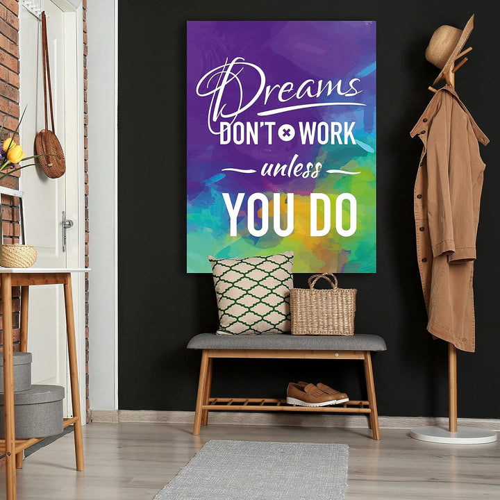 wandmotiv24 Deko Acrylglas Wand-Bild, Grösse 60x45cm, Hochformat, Dreams Dont Work, Pastell, Bilder