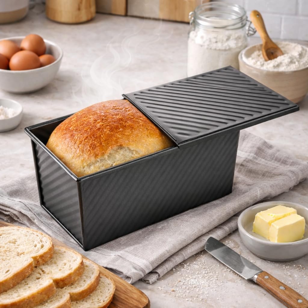 Generisch Brotbackform mit Deckel, Antihaftbeschichtet, Kohlenstoffstahl Toastbrotform, Kastenform m
