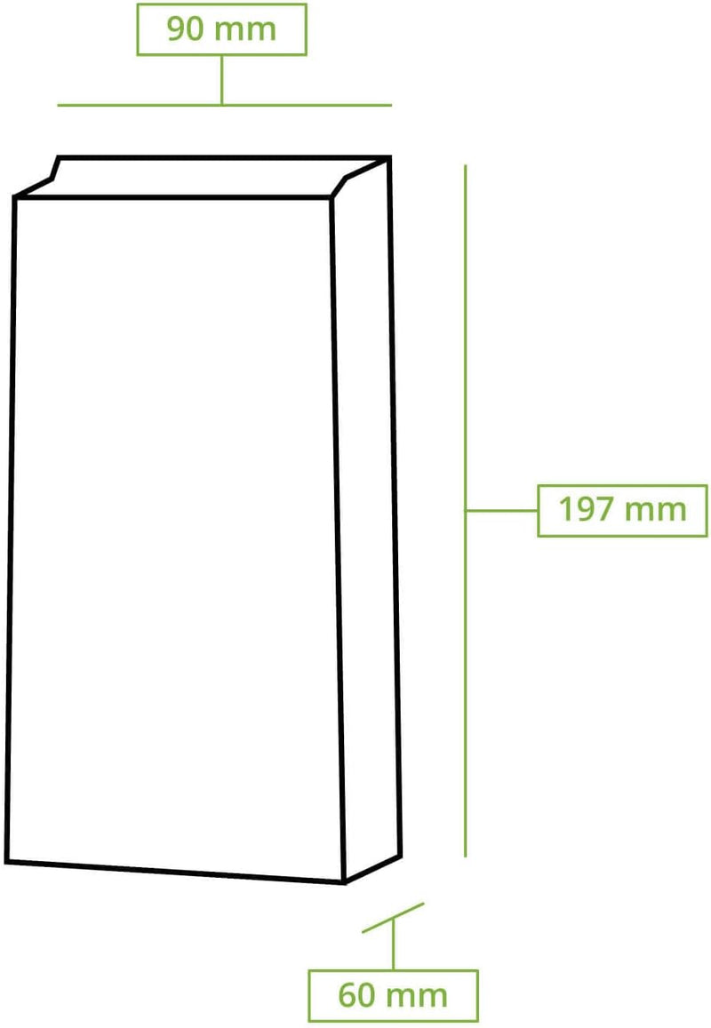 Blockbodenbeutel Grösse S mit Sichtfenster biologisch abbaubar 500 Stk. I Papiertüten aus Kraftpapie