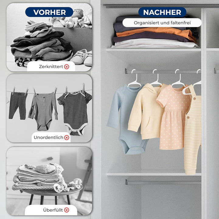 SereneLife Kinderkleiderbügel 20er Set – Kleiderbügel Kinder & Baby Kleiderbügel Kunststoff & rutsch