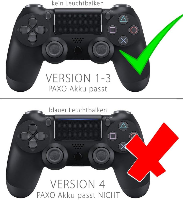 High-Performance Li-Ionen Akku 2000mAh für PS4 Controller Version 1-3 // Austausch Set mit Video-Anl
