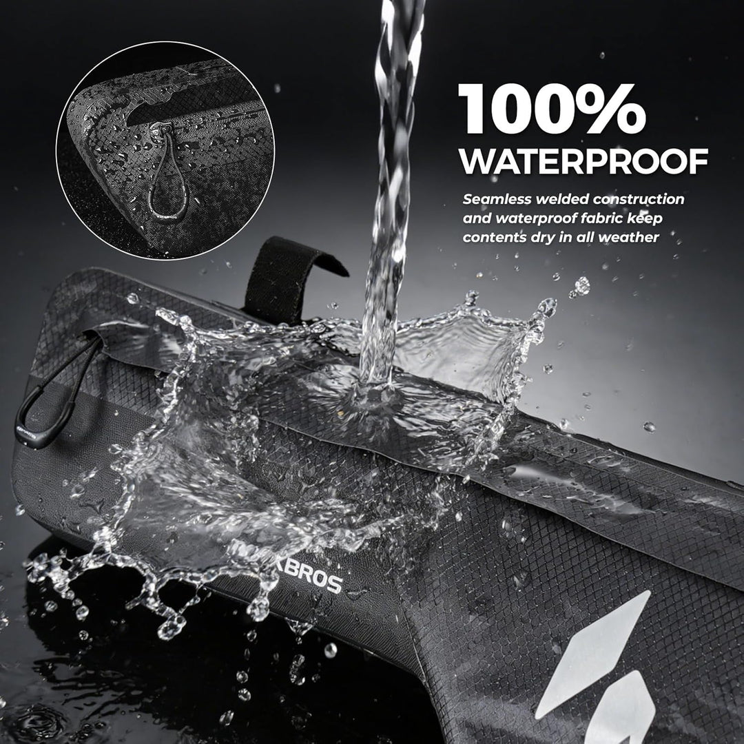 ROCKBROS Fahrrad Rahmentasche Unterrohr 100% Wasserdicht, Schlankes Design Oberrohrtasche mit PP Stü