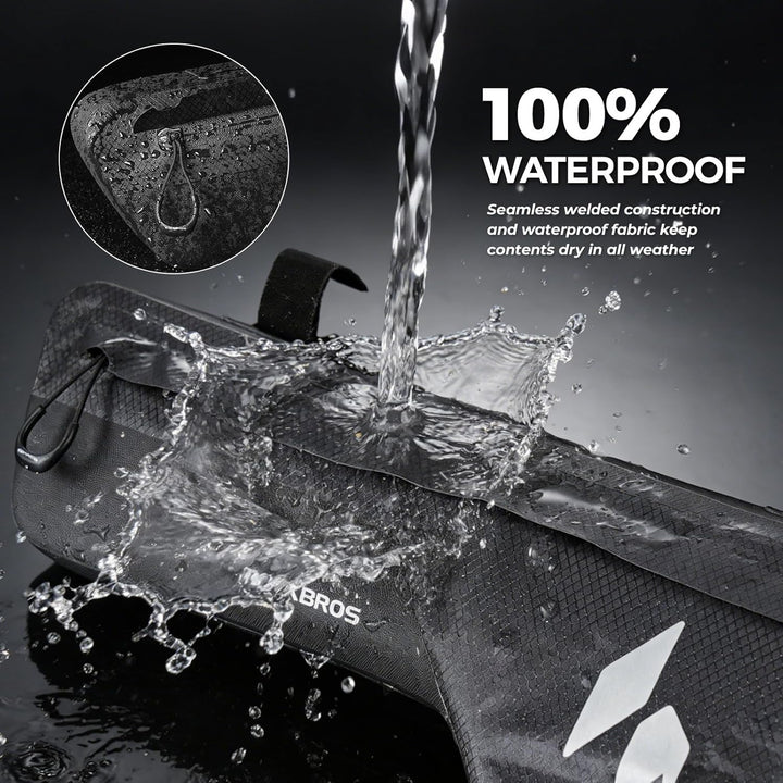 ROCKBROS Fahrrad Rahmentasche Unterrohr 100% Wasserdicht, Schlankes Design Oberrohrtasche mit PP Stü