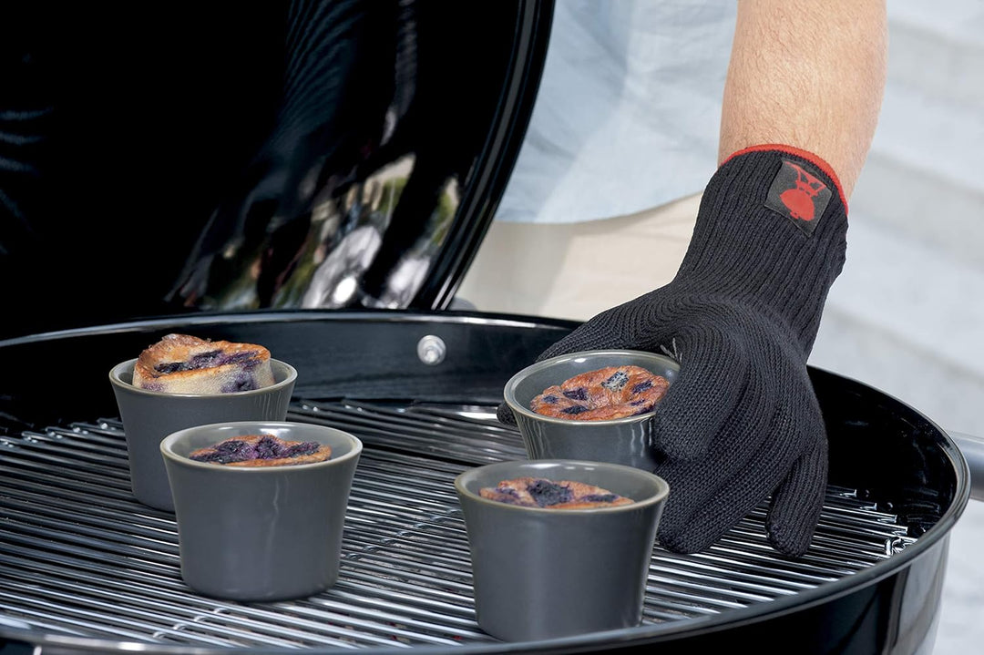 Weber 6669 Premium Grillhandschuhe, Grösse S/M, Silikon Grifffläche, hitzebeständig & 6645 Grillbest