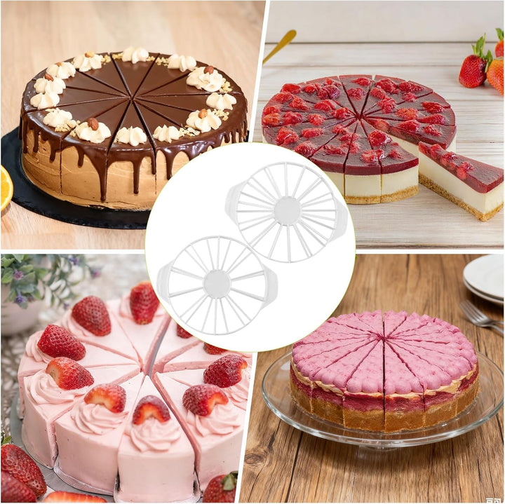 2er Set Tortenteiler Verstellbar - Runder Kuchen-Teiler für 10, 12, 14 oder 16 Stücke, Wiederverwend