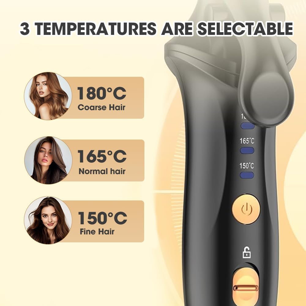 Kabelloser Lockenstab, 21,5 mm Reise Mini Hair Curler, USB Wiederaufladbar Lockenstab mit 3 Einstell