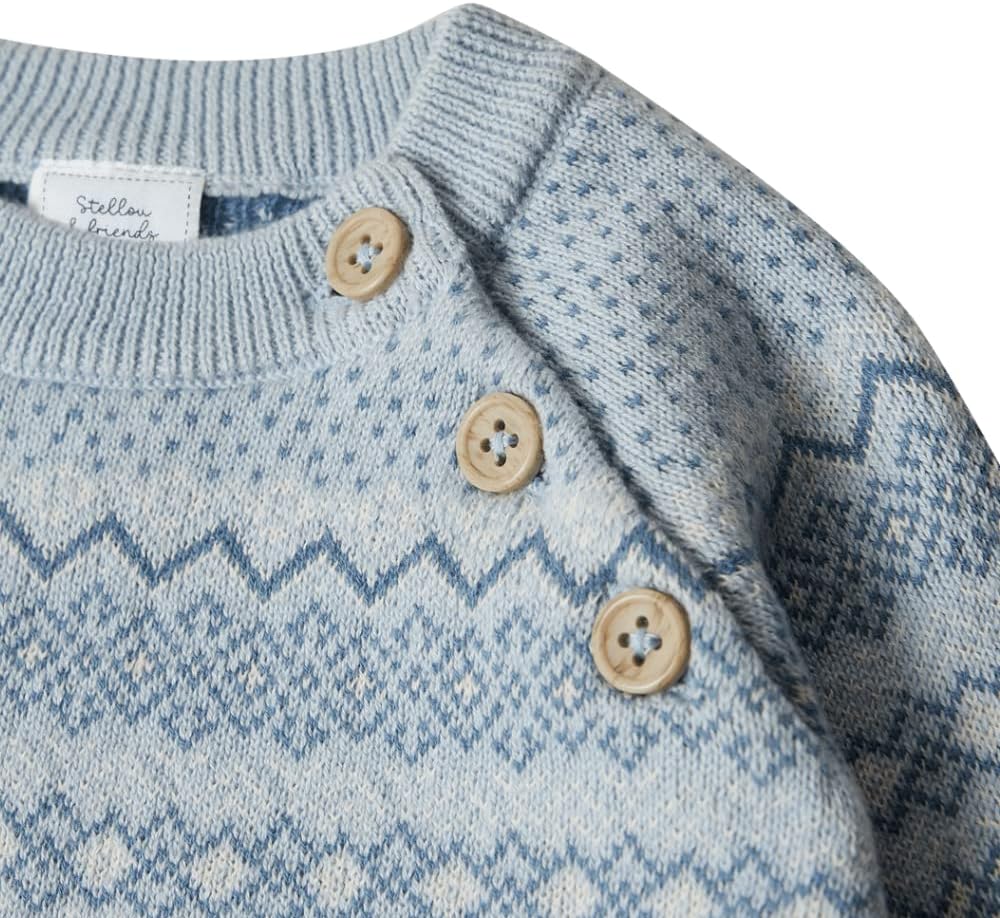 Stellou & friends Baby Cardigan-Strickjacke und Strick-Pullover für Mädchen und Jungen mit Norwegen