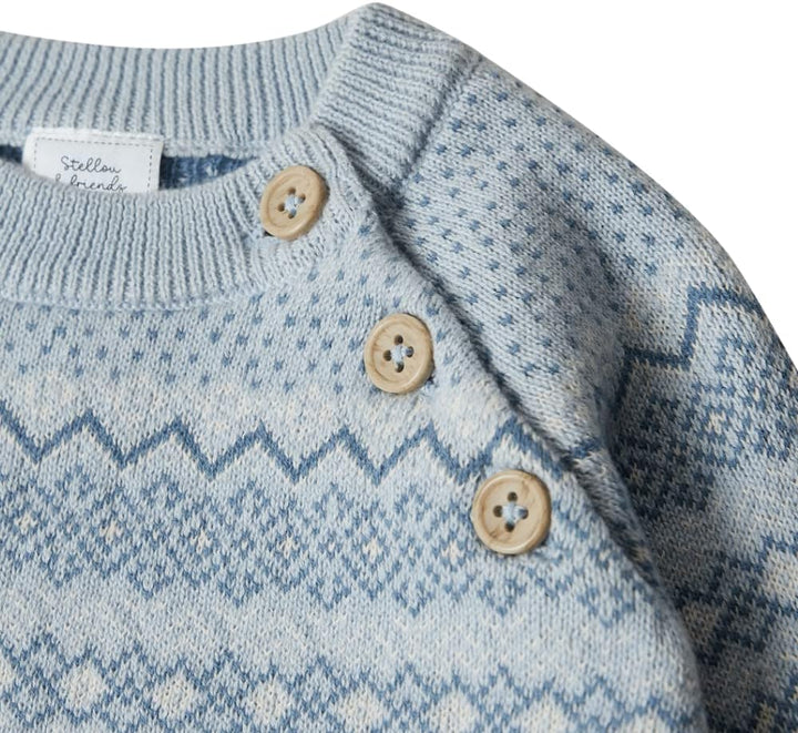 Stellou & friends Baby Cardigan-Strickjacke und Strick-Pullover für Mädchen und Jungen mit Norwegen