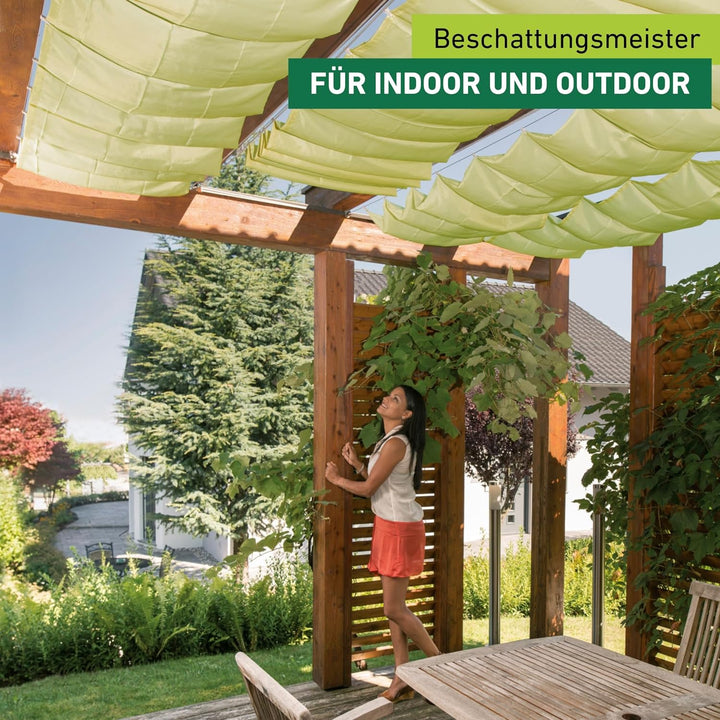 Windhager Sonnensegel für Seilspanntechnik Komplett-Set inkl. Sonnen-Segel 270 x 140 cm, ideal für P
