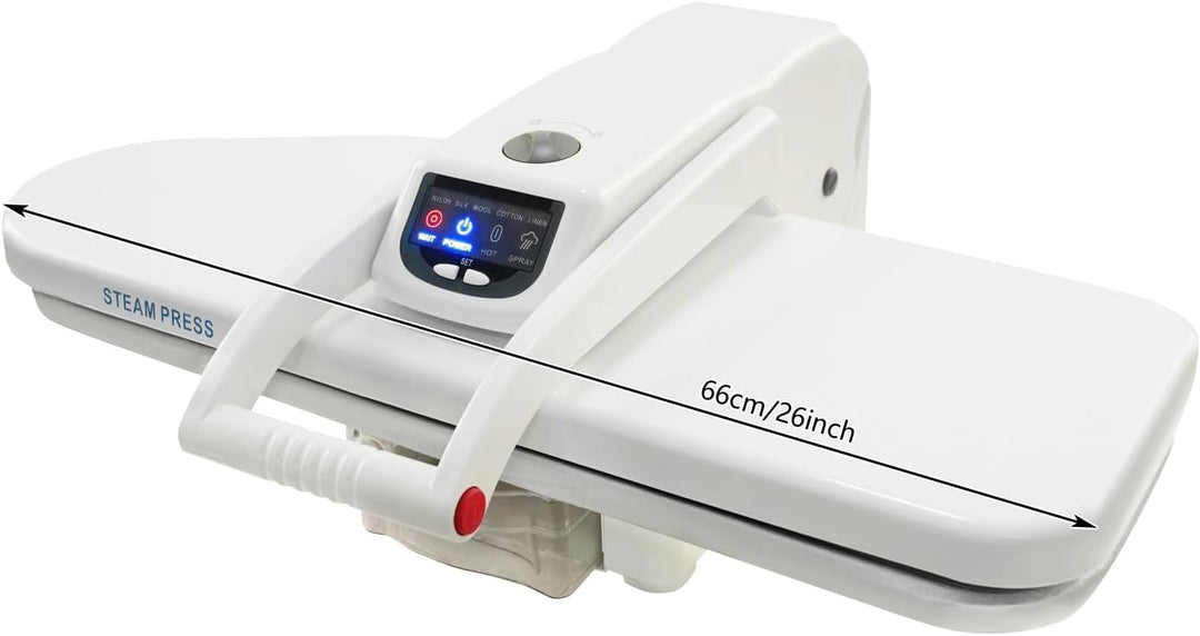 Bügelmaschine 1600W Dampfbügelpresse mit 5 Bügelprogrammen(Nylon, Seide, Wolle, Baumwolle, Leinen),