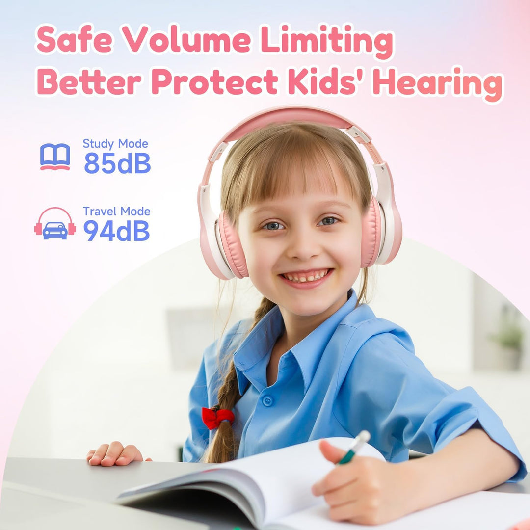 EarFun Bluetooth Kopfhörer Kinder, 85/94dB Lautstärkeregelung, HiFi Sound, HD-Mikrofon, 40 Std Akku,