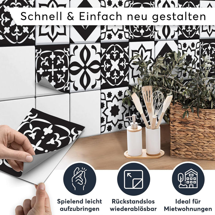 CREATISTO Mosaik Klebefliesen Stickerfliesen Fliesenfolie - Klebefolie Aufkleber für Wand-Fliesen I