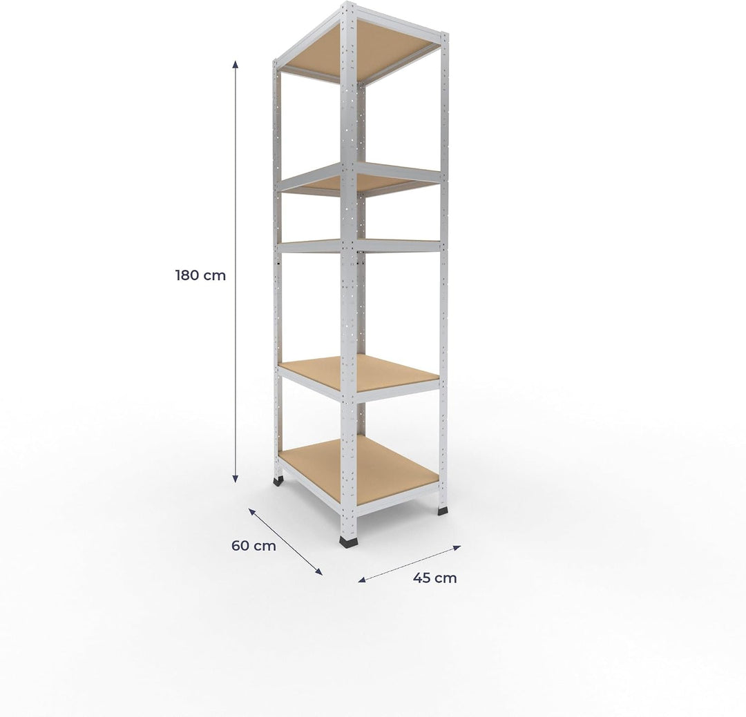 shelfplaza® 180x45x60cm Home Schwerlastregal verzinkt/Metallregal mit 5 Böden/Kellerregal Metall, Ga