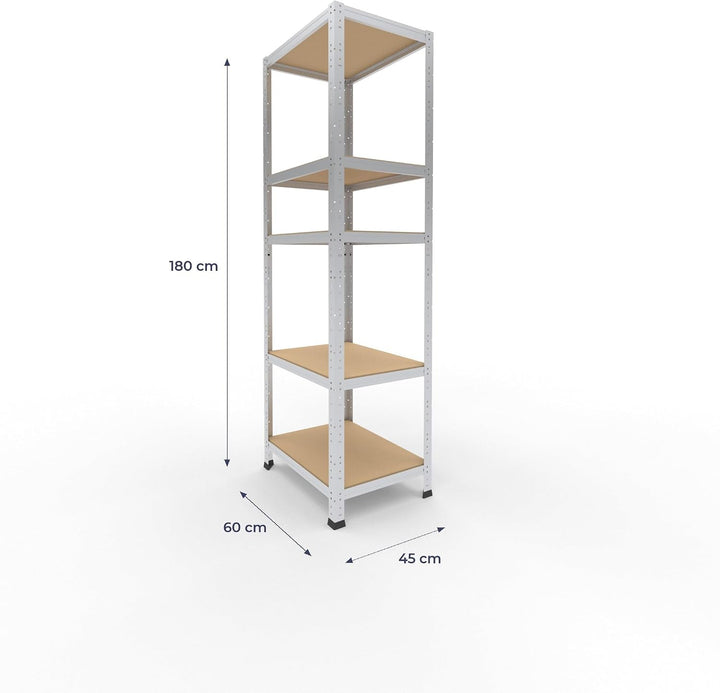 shelfplaza® 180x45x60cm Home Schwerlastregal verzinkt/Metallregal mit 5 Böden/Kellerregal Metall, Ga