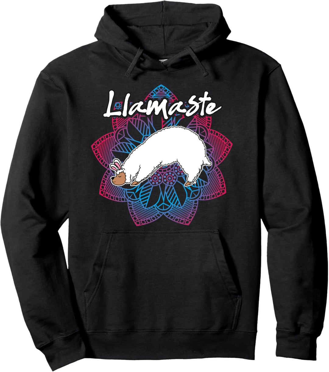 Llamaste - Namaste Lama Alpaka Yoga Meditation Mandala Pullover Hoodie