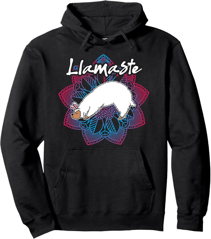 Llamaste - Namaste Lama Alpaka Yoga Meditation Mandala Pullover Hoodie