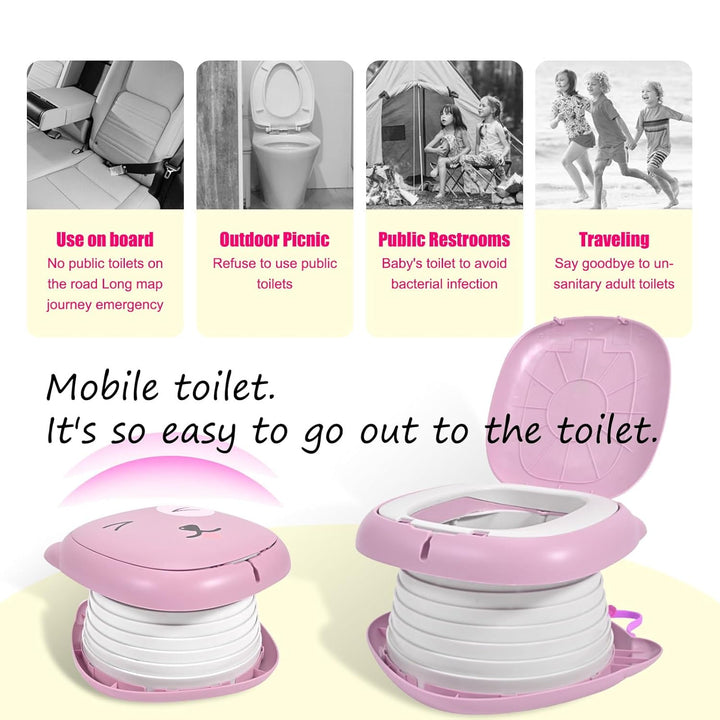Toilettensitz Kinder, Klapptoilette Für Kinder, Tragbares Reise-Klapptöpfchen,AutoreiseCampin oder F