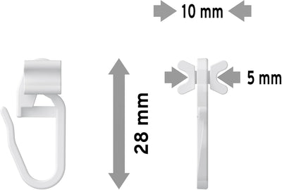 Interdeco Faltengleiter/X-Gleiter für Gardinenschienen/Innenlaufstangen (400 Stück)