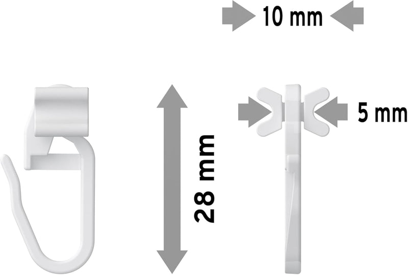Interdeco Faltengleiter/X-Gleiter für Gardinenschienen/Innenlaufstangen (400 Stück)