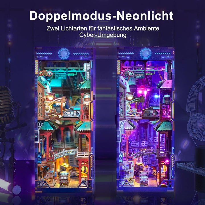 Tonecheer Book Nook Kit 3D Holzpuzzle Booknooks DIY Modellbausätze Erwachsene zum Baue Miniatur Haus