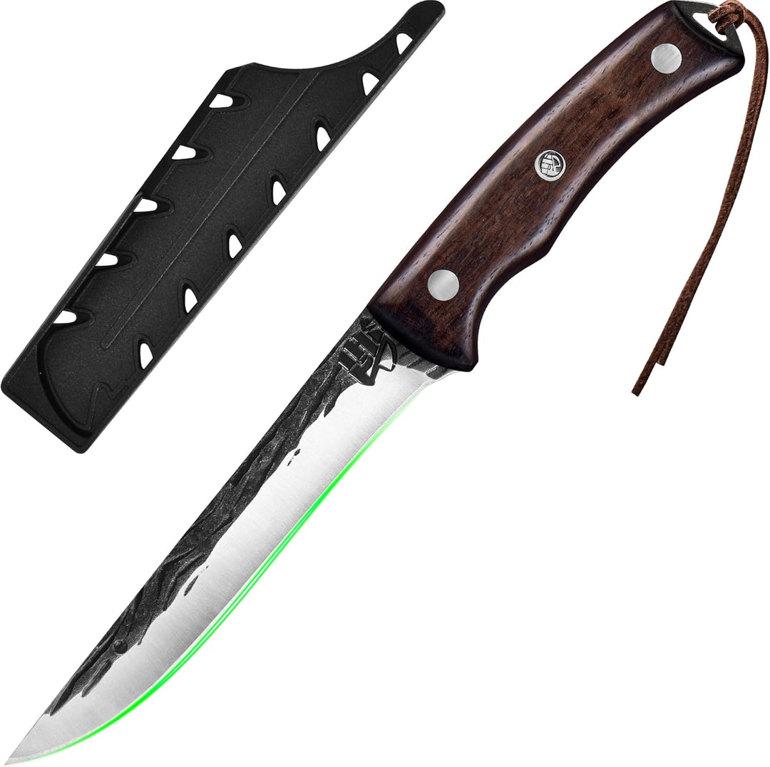 FULLHI Ausbeinmesser, Multi-Farben Griff Full Tang Küchenmesser, High Carbon Steel Carving Fishing D