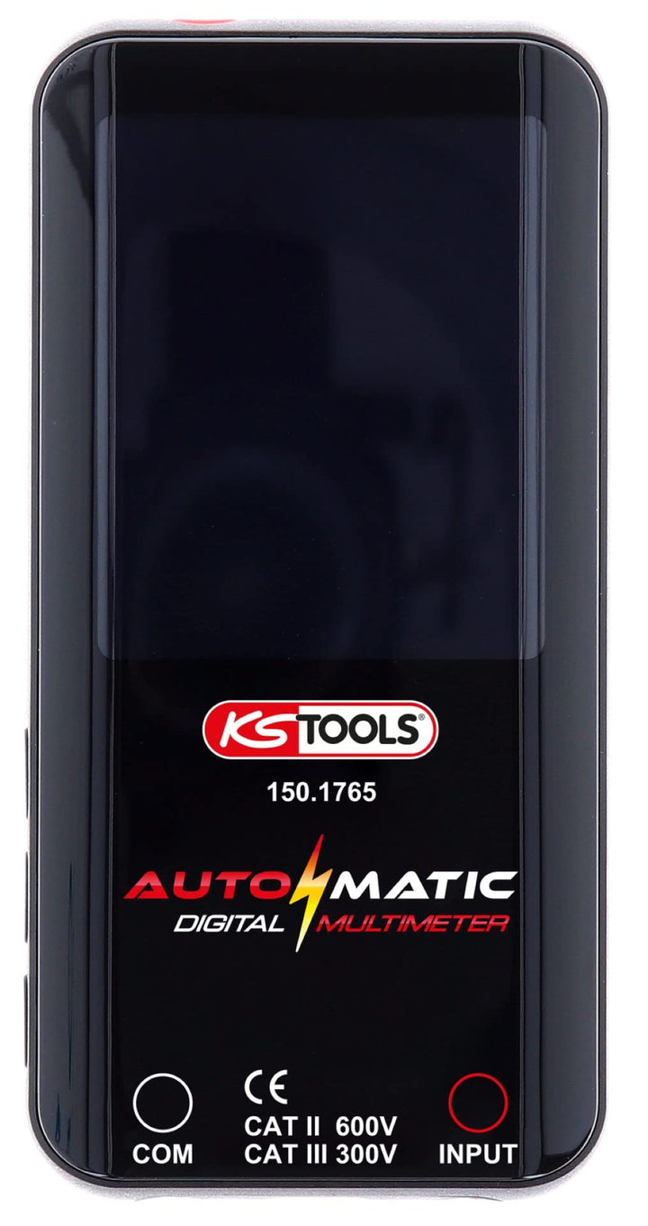 KS Tools 150.1765 Automatik Digital-Multimeter inkl. Prüfspitzen, Rot-schwarz