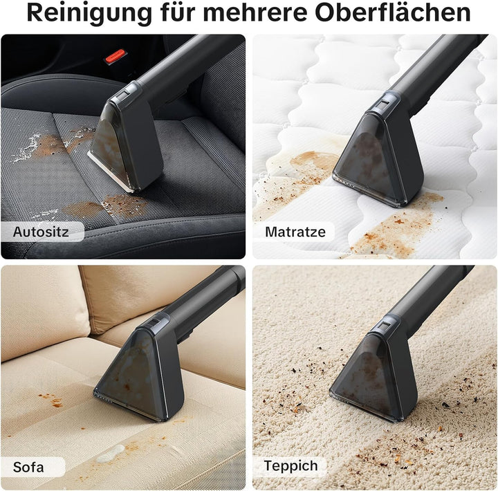 Lubluelu Nasssauger Polsterreiniger Gerät 20 kPa, 1400 W, Teppichreiniger Waschsauger mit 10 Sek. Sc