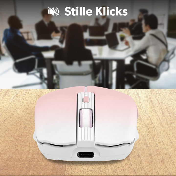 T'nB - Kabellose Maus, Dual Mode Bluetooth und USB-A, Wiederaufladbar, Lange Akkulaufzeit, Leise, 16