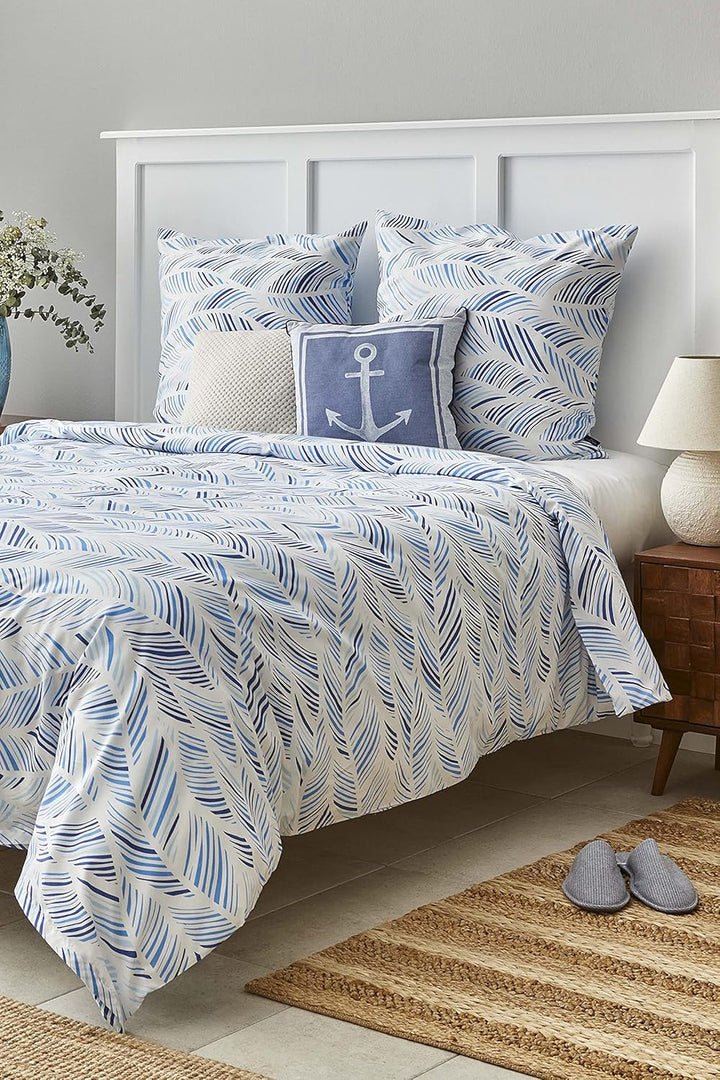 Nautica Home Wave Bettwäsche-Set, Bettbezug-Set Set 100% Baumwolle Ranforce Reissverschluss YKK 135X