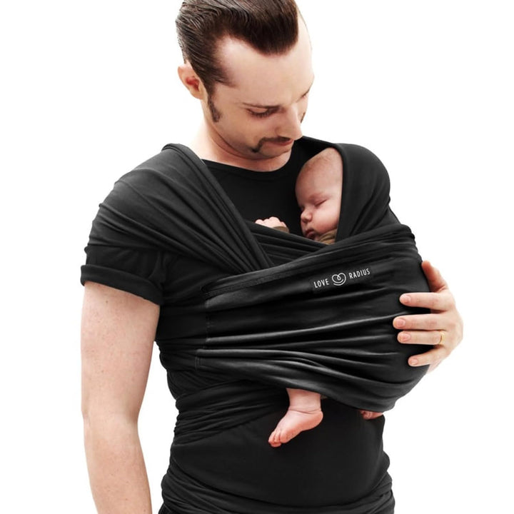 Je Porte Mon Bébé Original Babytrage Schal Noir poche Noire, Noir poche Noire