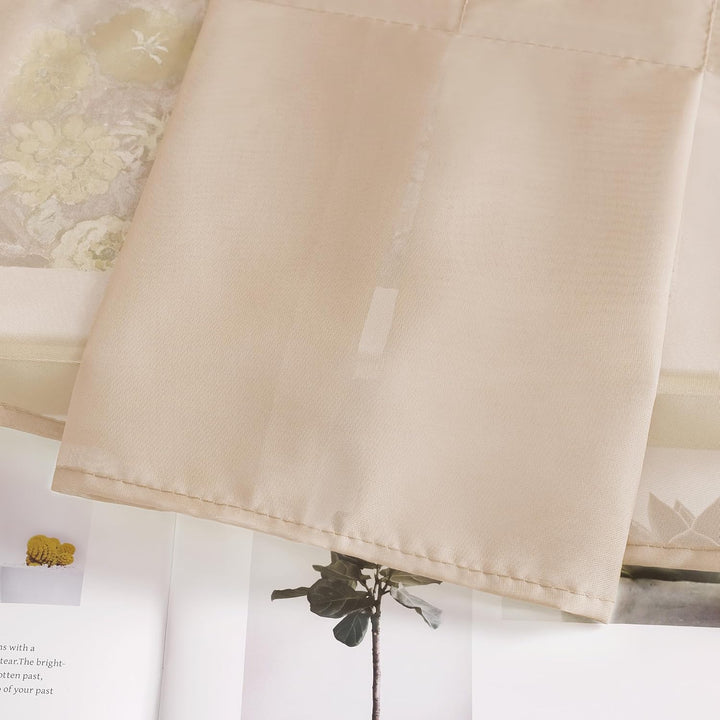 Tunnelzug Scheibengardine transparenter Voile Kurzgardine für Kleinfenster H/B 100/100 cm Creme Brau