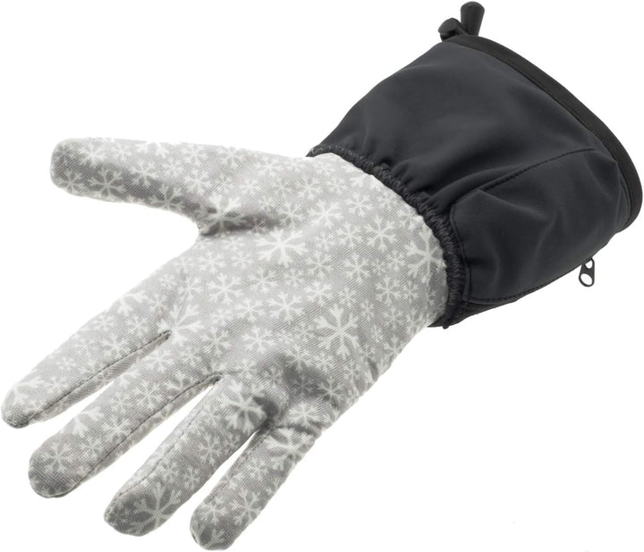 Glovii GEG Akku Beheizte Thermoaktive Universal Handschuhe, Grössen S-M, L-XL, Hellgrau-Schwarz, Sch
