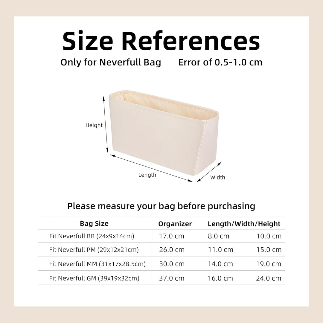 DGAZ Seide Handtasche Organizer für LV Neverfull PM/MM/GM, Taschenorganizer Tasche in Tasche Organiz