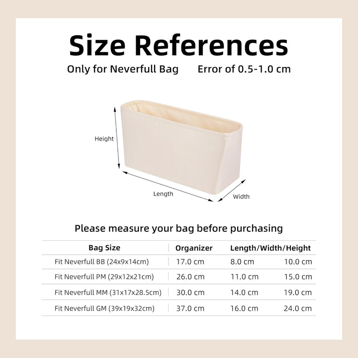 DGAZ Seide Handtasche Organizer für LV Neverfull PM/MM/GM, Taschenorganizer Tasche in Tasche Organiz