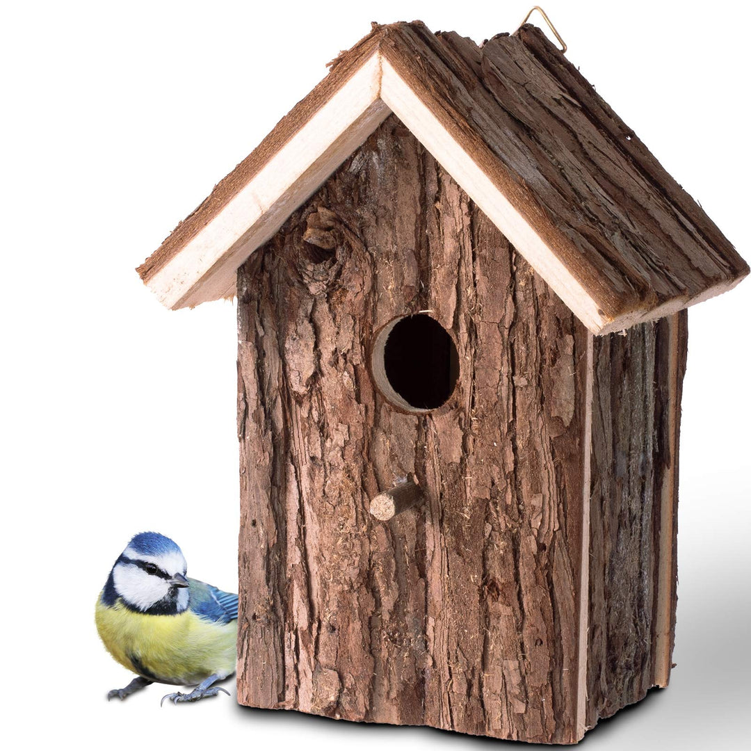 Gardigo Vogelhaus aus Holz | Nistkasten zum Aufhängen | 16 x 19,5 x 11,5 cm | Unbehandeltes Holz | N