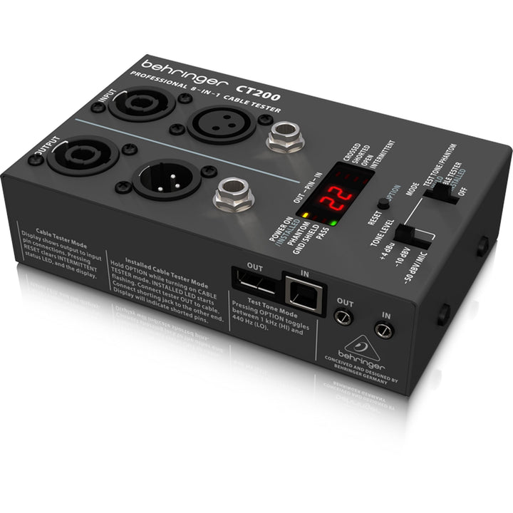 Behringer CT200 Mikroprozessorgesteuerter 8-in-1-Kabeltester, CT200