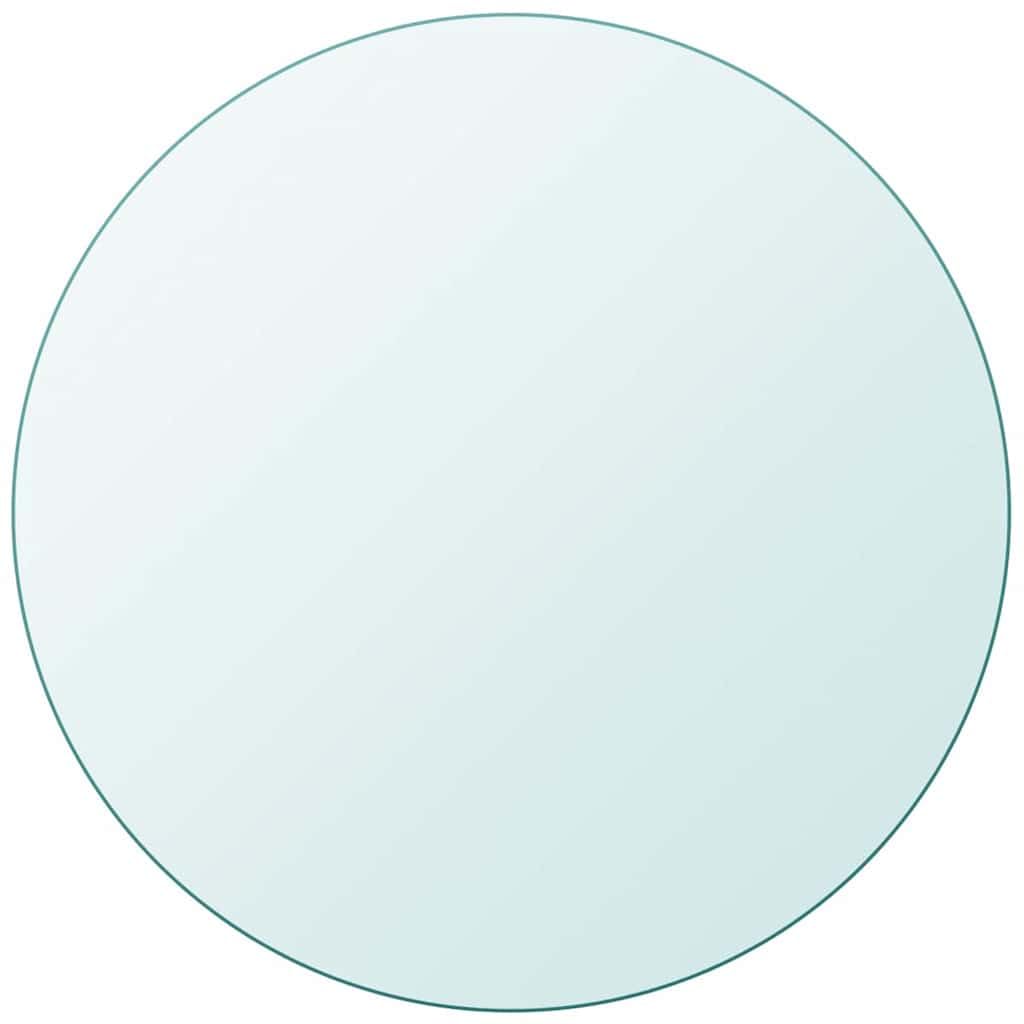 vidaXL Tischplatte Gehärtetes Glas Ø 500mm Tisch Glasplatte Platte Glastisch Durchsichtig Ø 50 cm, D