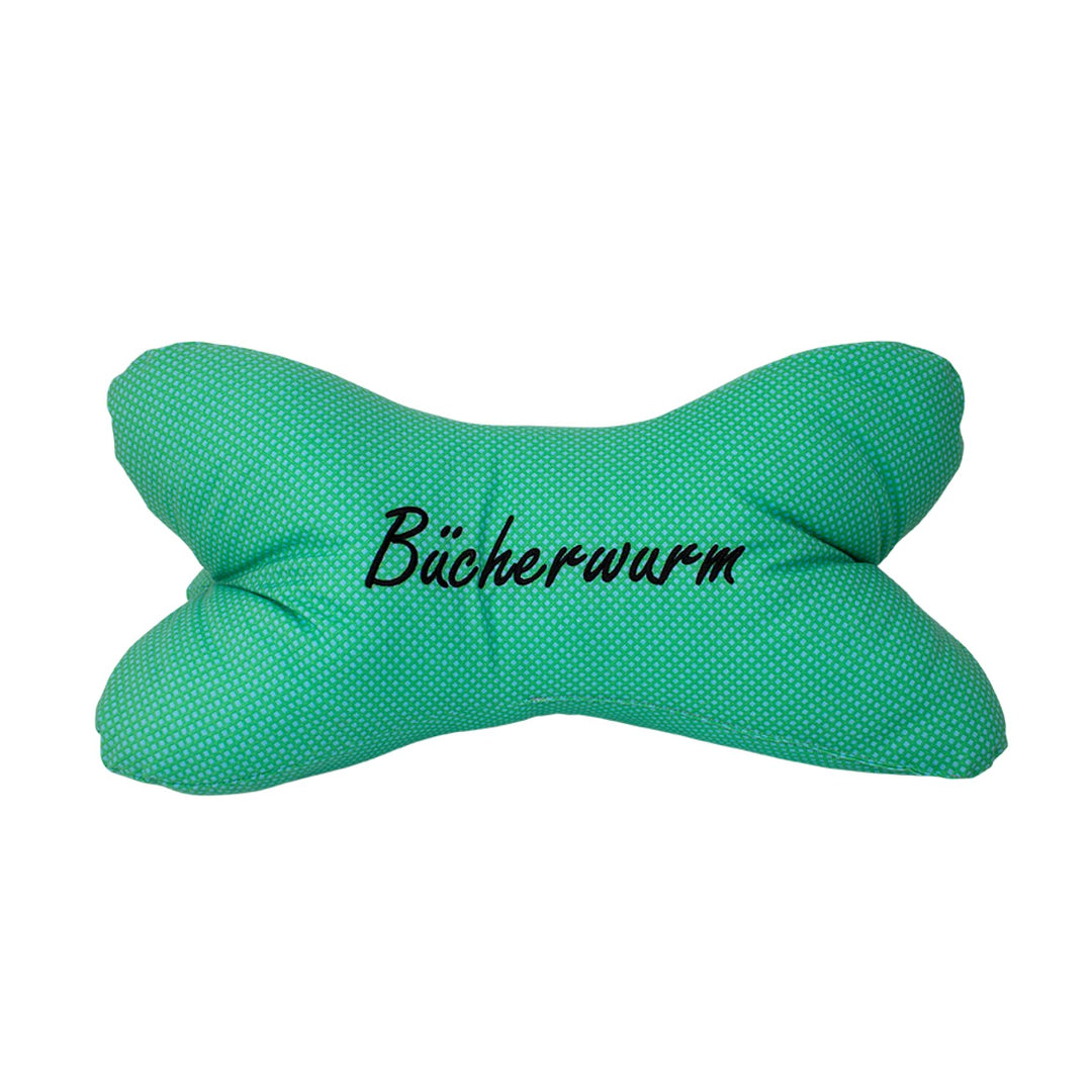 Leseknochen gross ca. 44x23cm | Nackenkissen als Buchstütze und Lesekissen | 60° waschbar aus hochwe