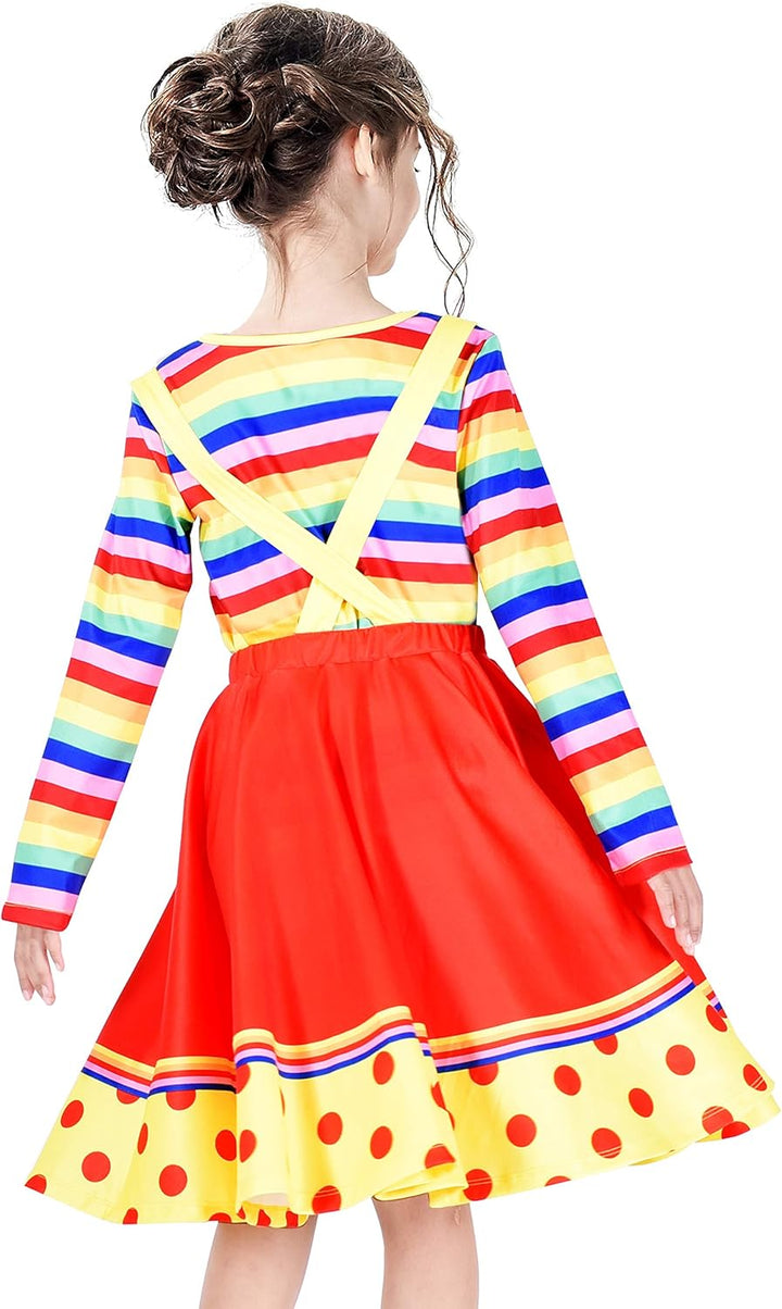 Sunny Fashion Mädchen Kleid Clown Kostüm Halloween Karneval Von Kulturen Rose Montag Gr. 98-134 98-1