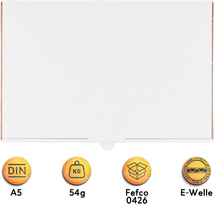 500 x Maxibriefkartons 240 x 160 x 45 mm Weiss - Marken-Qualität von OfficeKing®