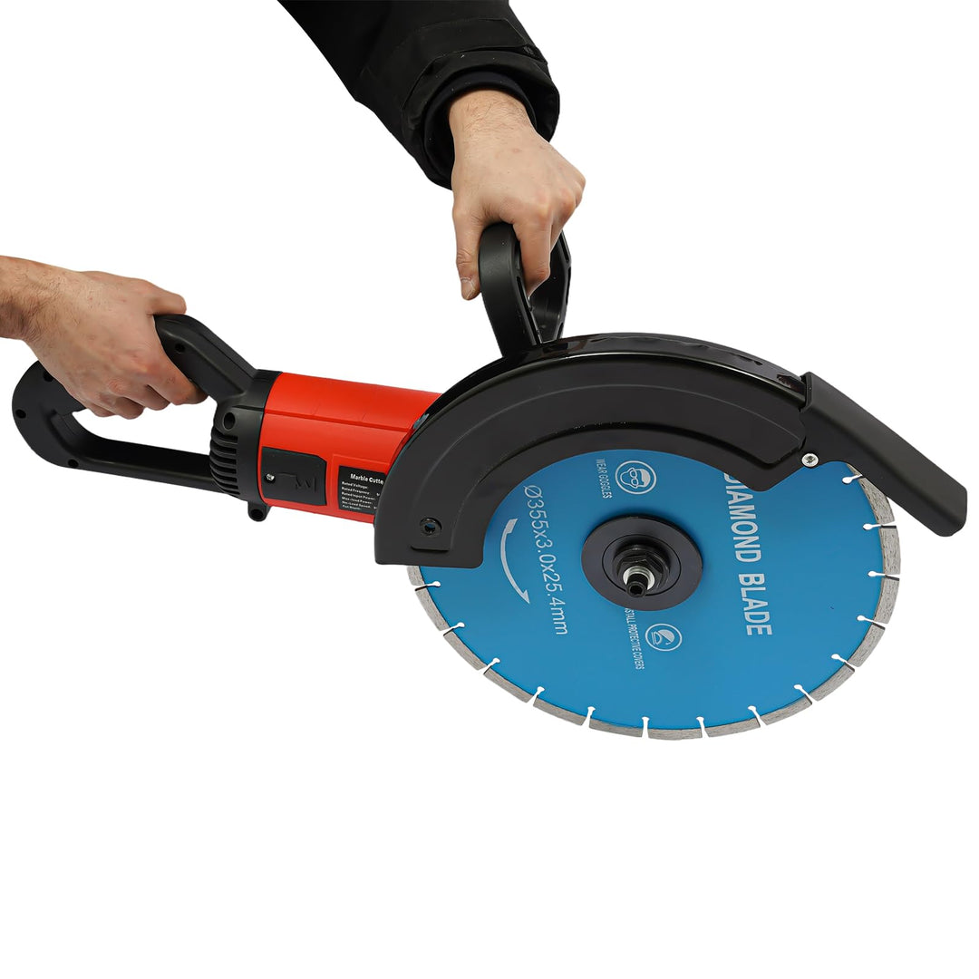 Wandnutfräse Schlitzmaschine 3500W 3800rpm 140mm Schnitttiefe 350mm Scheibe Mit Wasserstaubentfernun