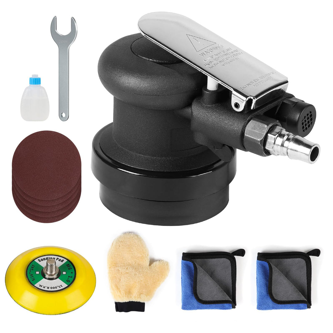 Druckluft Exzenterschleifer 75mm, Leerlaufdrehzahl 12000RPM, Exzenterhub 5 mm, Mini Druckluftschleif