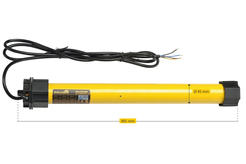 Schellenberg 20615 Rolladenmotor MAXI Standard 15 Nm, mechanische Endlageneinstellung, Rohrmotor für