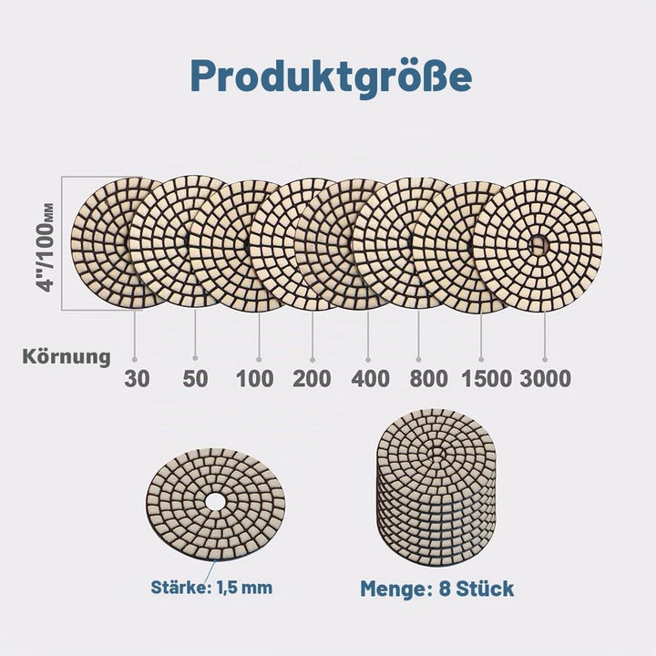 HIGHDRIL Trocken Diamant Polierscheibe - 8 Stk. (