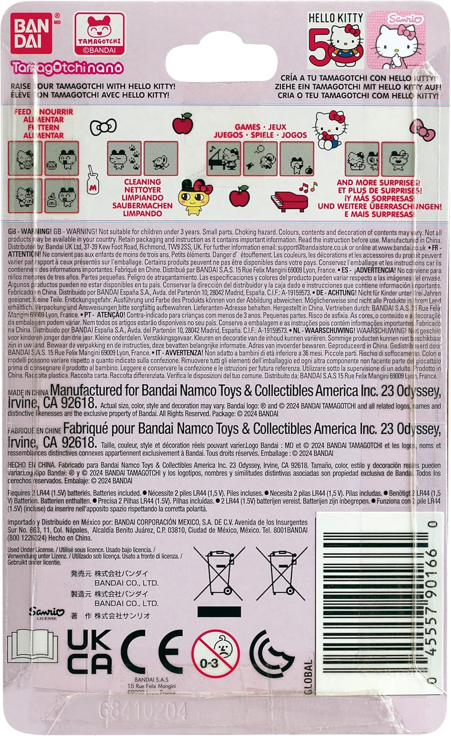 Bandai - Tamagotchi Nano - Hello Kitty Rote Version - Interaktives Tamagotchi-Tier - Kleines Nano-Fo