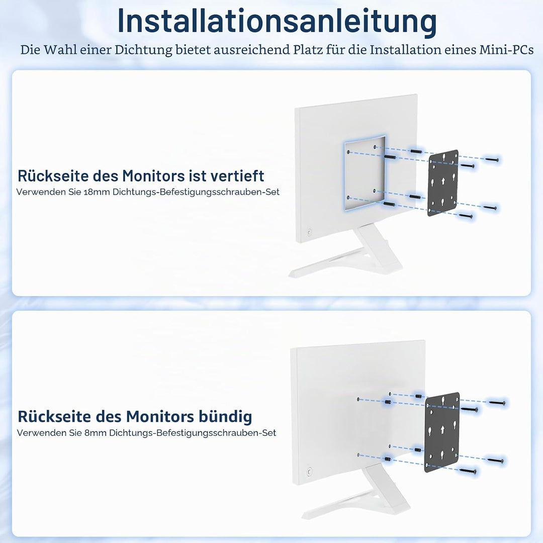 2-Packungen Adapterplatte Kompatibel mit Intel NUC Gen 13 12 11 10 8 7 6 5 Wand Schreibtisch und Mon