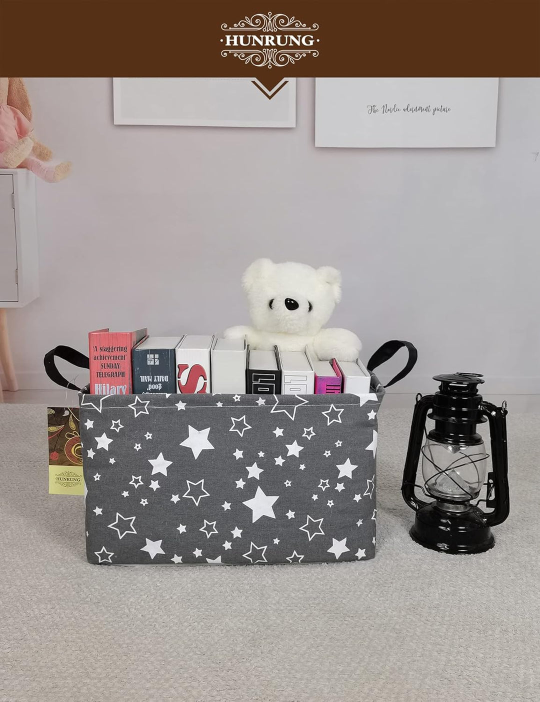 Rechteckiger Aufbewahrungskorb, niedlicher Leinen-Organizer, für Haustiere, Kinderspielzeug, Bücher,